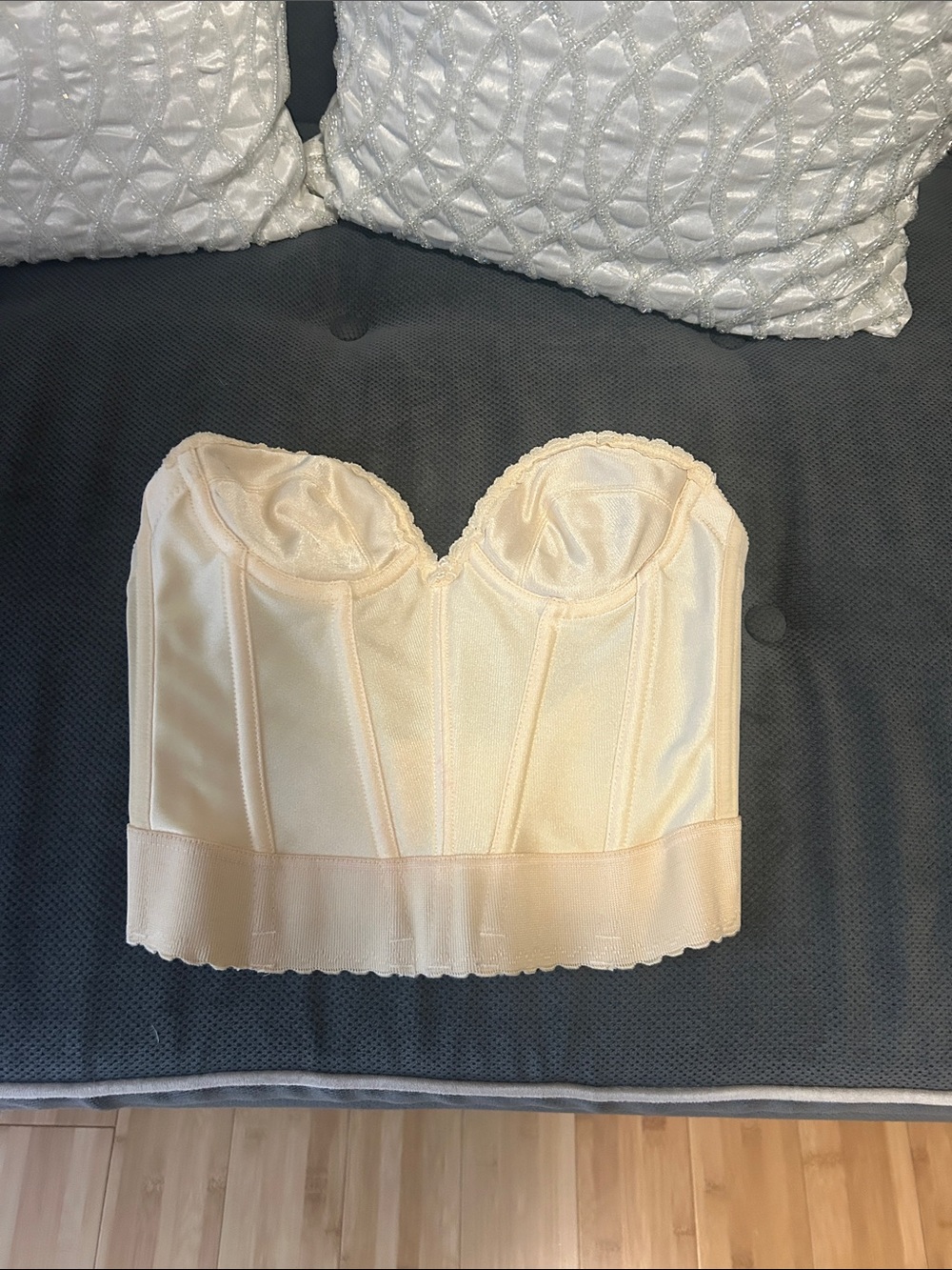 Longline Strapless Bustier Bandeau - Cream